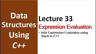 Evaluate Infix Expression using Stack in ++ | Data Structure using C++ Tutorial for Beginners - 33