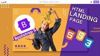 Responsive Landing Page HTML CSS BOOTSTRAP || How to create HOME page in HTML and CSS || B CODER