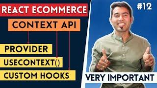 React Ecommerce Website Tutorial in Hindi #12:  Context API with Provider & useContext Hooks