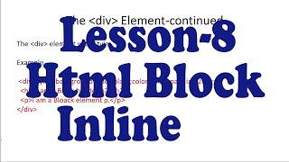 HTML Blocks and Inline Elements tutorial | HTML tutorial for Beginners in Hindi