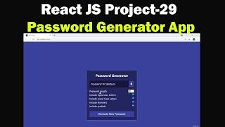 React JS Project 29 A Password Generator Application made with React