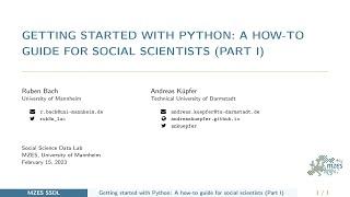 Getting started with Python: A how-to guide for social scientists (Part I)