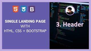 Single Landing Page - HTML, CSS + Bootstrap 5.2 - Part 3 - Header