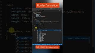 How To Create Awesome Border Animation With Multiple Colours Using CSS Only #shorts #htmlcsstutorial