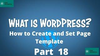 WordPress for Beginners |How to Create and Set Page Template Customization Settings???? Fims Technic