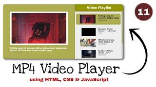 How to make MP4 Video Player  using HTML, CSS, JavaScript || Part - 11 || Developer Dude