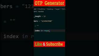 OMG ???? Python is so easy make OTP Generator with in 30 second || python project | Day 3