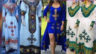 #Habesha kemis #Ethiopian cultural #dress new style best #ethiopian traditional #የሀበሻ #ልብሶች