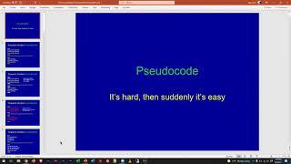 Programming in Python - Unit X Problem Solving (pseudocoding) - Fall 2021 (daytime section)