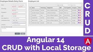 Angular 14 CRUD with Local Storage | Bootstrap | angular tutorial | angular tutorial for beginners