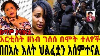 አርቲስት ዘነቡ ገሰሰ ከዚህ አለም በሞት ተለይታለች-በህክምና ስትረዳ ብትቆይም በመጨረሻም እጅ ሰታለች|ዘነብ ገሰሰ|አርቲስት ዘነቡ ገሰሰ|seifu on ebs