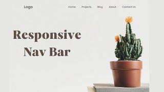 Responsive Nav Bar tutorial with logo using HTML CSS and JavaScript