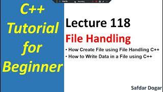 File Handling in C++ | How to Create File and Write Data in File using File Handling in C++ - 118