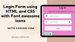 Login Form using HTML and CSS | How to use font awesome icons | HTML and CSS Tutorial in Tamil