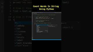 Count Words In String Using Python | #shorts #pythonprogramming