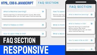 How To Create A Pure Responsive FAQ Section In HTML & CSS | Animated According Section| Code With AM