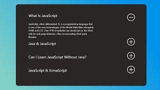 How To Create An Accordion With HTML5, CSS3 and Vanilla JavaScript #HuXnWebDev