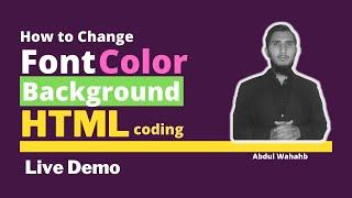 Change the font and background color in HTML into Urdu, Hindi and Punjabi | Coding with Abdul Wahhab