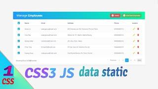 Bootstrap CRUD Data Table for Database with Modal Form | Data Static CSS3