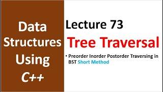 Preorder Inorder Postorder Traversal | Tree Traversal Short Method | Data Structure Tutorial -73