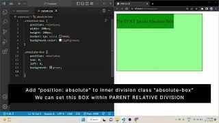 Use of CSS Position - Relative and Absolute | HTML & CSS