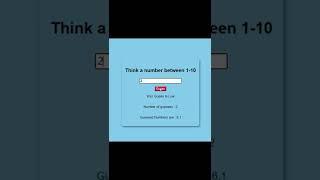 Number Guessing Game Using Javascript | HTML CSS Javascript Project | #shorts |