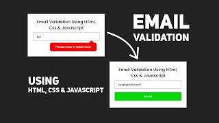 Email Validation Check Using Vanilla Javascript | Email Validation Check in HTML CSS & JavaScript