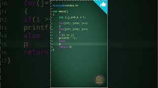 #108????Inverted mirrored half pyramid ⭐ pattern????c language tutorial #shorts #coding