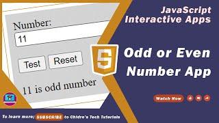 Odd or Even Number Interactive Application in JavaScript