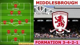 Middlesbrough Predicted Lineups | Fulham vs Middlesbrough | England Championship 2021/2022