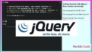 Introduction to Jquery | Jquery and ajax course | Full tutorial for beginners | #revildo_code