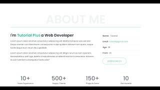 Create Personal Freelancer Website (Step Two - About Section )