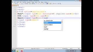 HTML5 Input Tags , Html tutorial in hindi#webpagedesign #html5 #html #htmlcode #nielit #olevel