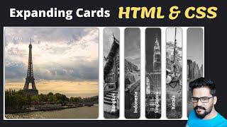 Expanding Cards Example using HTML , CSS | HTML CSS Tutorial | NAVEEN SAGGAM