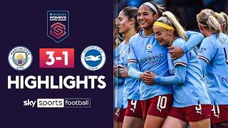 Man City move to within three points of the WSL top three | Man City 3-1 Brighton | WSL Highlights