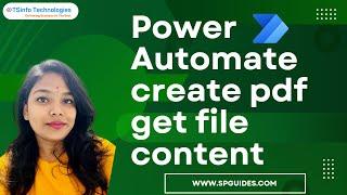 How to create pdf using get file content action in Power Automate | Power Automate Tutorial