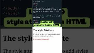 style attribute in HTML #webdevelopment #html #css #coding #ytshorts #shorts #codingshorts