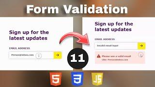 How to make Sign up Form Validation using HTML, CSS, JavaScript || Part - 11 || Developer Dude