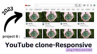 YouTube clone-responsive || using HTML and CSS in 2023 || Project #6 || Beginner Project ||