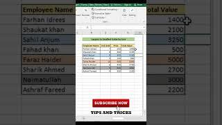 Largest to Smallest Value in Excel || #shorts #shortsvideo #youtubeshorts