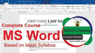 Microsoft Word A to Z Tutorial 2021 ( हिंदी / English )Complete  Word Beginners to Advance Tutorial