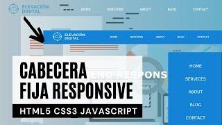 Menu responsive html5 css3 javascript - cabecera fija con efecto scroll de desplazamiento