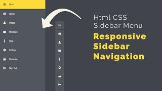 Sidebar Menu Html CSS | Responsive Side Navigation bar using HTML CSS & Java script