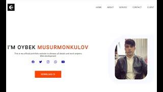 portfolio website design tutorial  only HTML and CSS  Personal website