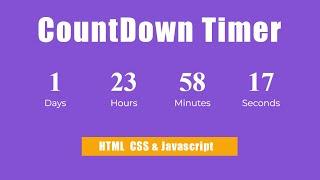 Build Countdown Timer Javascript with HTML CSS | Countdown Timer HTML CSS | Coming Soon Page HTML