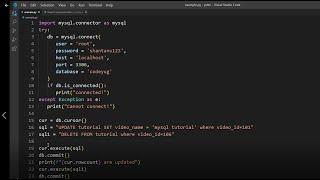 Python MySQL Tutorial | Advanced python tutorial  Python MySQL - Update Table data