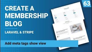 Add meta tags to the show view | Create a membership blog with Laravel & Stripe | Part 63