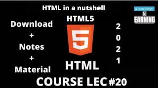 HTML Tutorial for Beginners: HTML Crash Course [2021] || HTML in a nutshell LEC #20