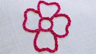 Easy flower embroidery by chain stitch technique.