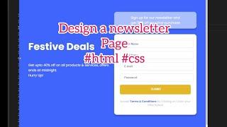 Design a Newsletter Page | using media query | adapt screen size #video #viral